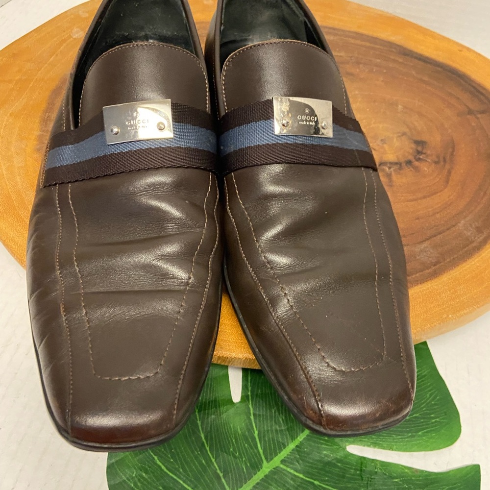 GUCCI Classic Coco Brown Striped Loafer - Picture 4 of 11